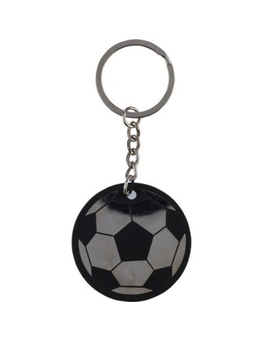 Porte-clés ballon de football en acier inoxydable recyclé Ciro Couleurs : noir Matières : acier inoxydable recyclé