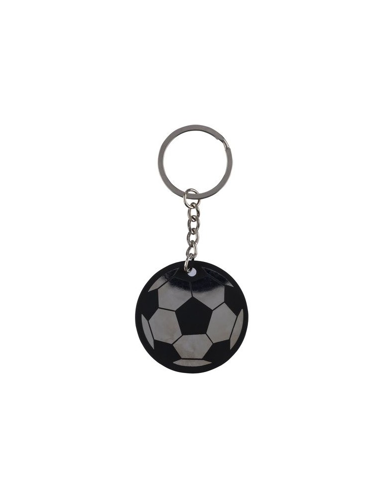 Porte-clés ballon de football en acier inoxydable recyclé Ciro Couleurs : noir Matières : acier inoxydable recyclé