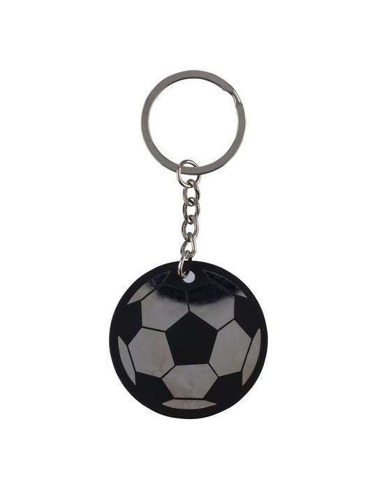 Porte-clés ballon de football en acier inoxydable recyclé Ciro Couleurs : noir Matières : acier inoxydable recyclé