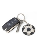Porte-clés ballon de football en acier inoxydable recyclé Ciro Couleurs : noir Matières : acier inoxydable recyclé cadeau entrep
