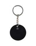 Porte-clés ballon de football en acier inoxydable recyclé Ciro Couleurs : noir Matières : acier inoxydable recyclé impression ha