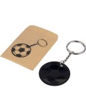Porte-clés ballon de football en acier inoxydable recyclé Ciro Couleurs : noir Matières : acier inoxydable recyclé marquage lase