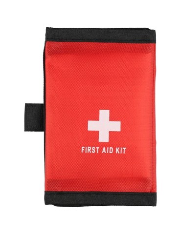 Trousse de premiers secours en polyester rPET 600D Kairo Matières : non tissé Couleurs : rouge