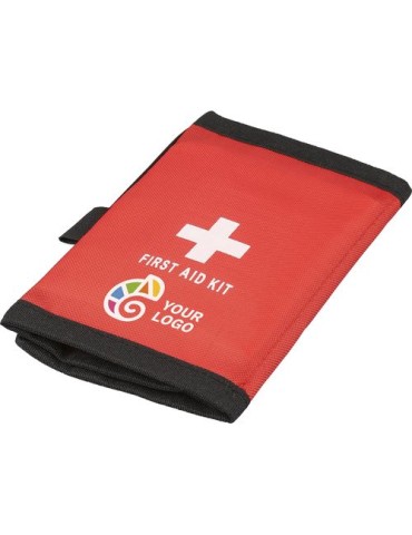 Trousse de premiers secours en polyester rPET 600D Kairo Matières : non tissé Couleurs : rouge 2