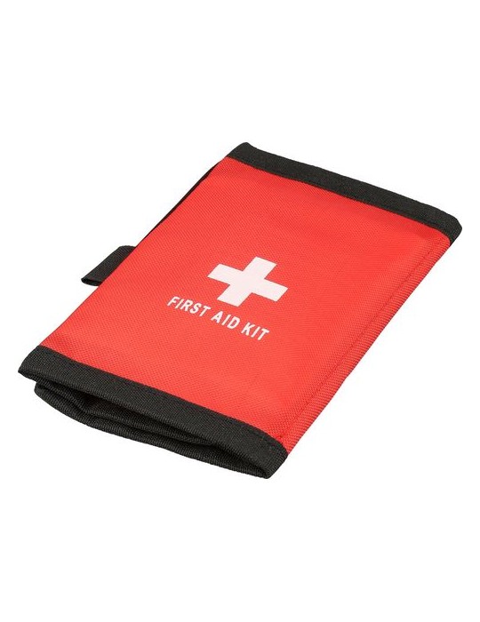 Trousse de premiers secours en polyester rPET 600D Kairo Matières : non tissé Couleurs : rouge goodies publicitaire événementiel