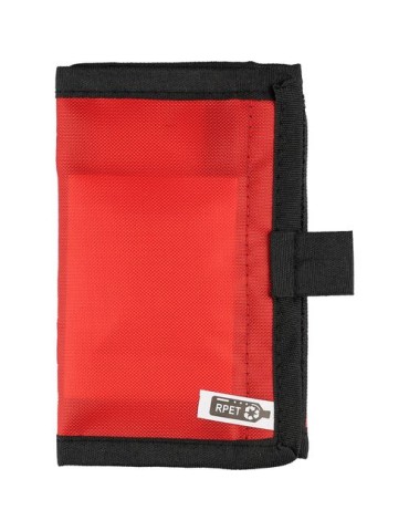Trousse de premiers secours en polyester rPET 600D Kairo Matières : non tissé Couleurs : rouge marquage laser ultra précis