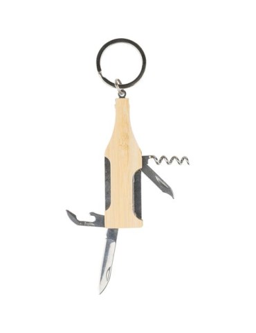 Porte-clés multi-outils en bambou Inaya Matières : bambou Couleurs : brun cadeau entreprise pas cher