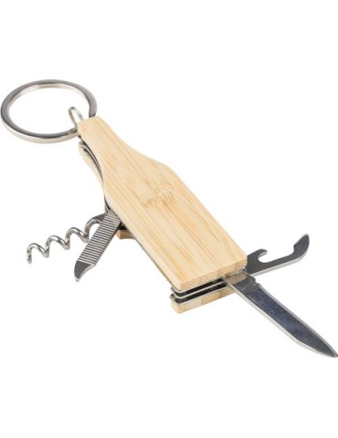 Porte-clés multi-outils en bambou Inaya Matières : bambou Couleurs : brun marquage laser ultra précis