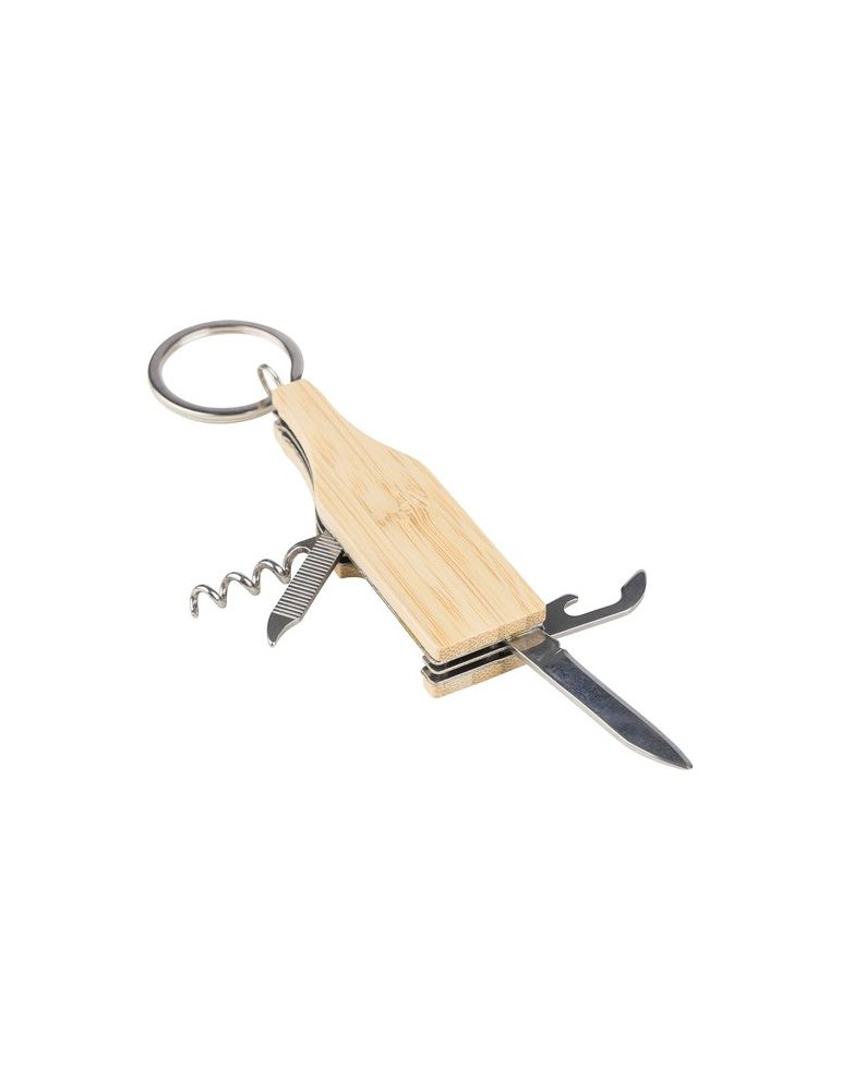 Porte-clés multi-outils en bambou Inaya Matières : bambou Couleurs : brun marquage laser ultra précis