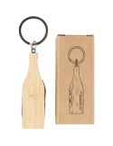 Porte-clés multi-outils en bambou Inaya Matières : bambou Couleurs : brun objet promotionnel éco-responsable