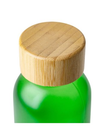 Gourde de 500 ml en verre Levi Matières : bambou Couleurs : noir marquage couleur éclatante