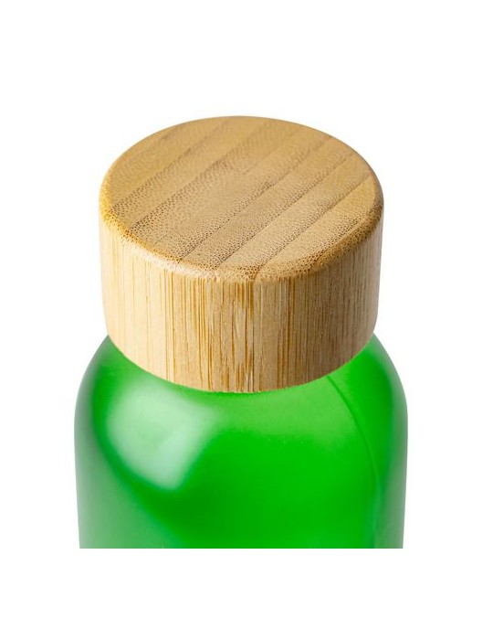 Gourde de 500 ml en verre Levi Matières : bambou Couleurs : noir marquage couleur éclatante