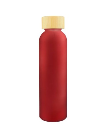 Gourde de 500 ml en verre Levi Matières : bambou Couleurs : rouge goodies publicitaire événementiel