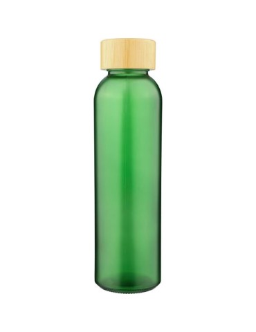 Gourde de 500 ml en verre Levi Matières : bambou Couleurs : rouge cadeau affaires élégant