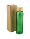 Gourde de 500 ml en verre Levi Matières : bambou Couleurs : bleu cobalt objet publicitaire robuste
