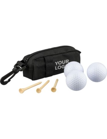 Ensemble de golf en rPET Aruna Matières : PET recyclé Couleurs : noir cadeau entreprise pas cher
