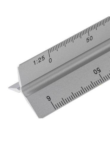 Règle triangulaire en aluminium de 30 cm Tavi Matières : aluminium Couleurs : argenté marquage laser ultra précis
