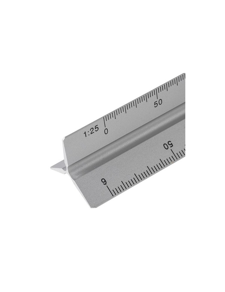 Règle triangulaire en aluminium de 30 cm Tavi Matières : aluminium Couleurs : argenté marquage laser ultra précis