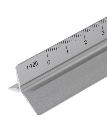 Règle triangulaire en aluminium de 30 cm Tavi Matières : aluminium Couleurs : argenté objet promotionnel éco-responsable