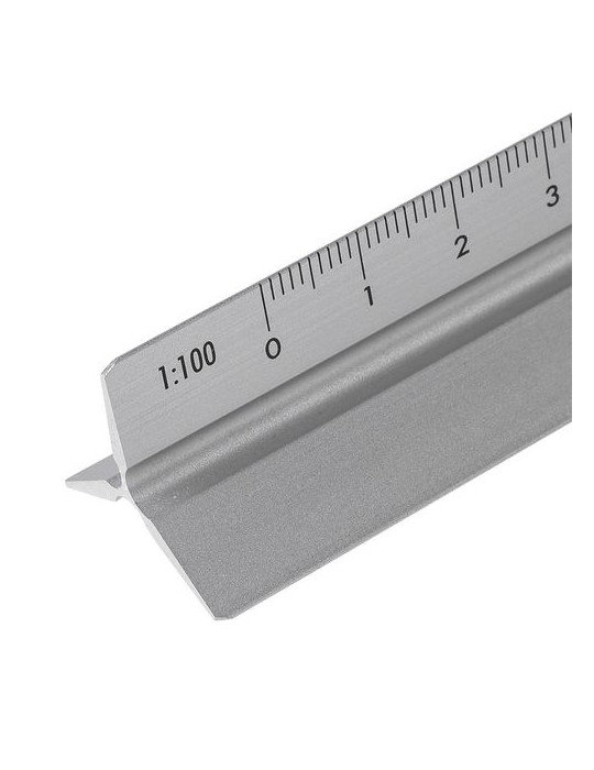 Règle triangulaire en aluminium de 30 cm Tavi Matières : aluminium Couleurs : argenté objet promotionnel éco-responsable
