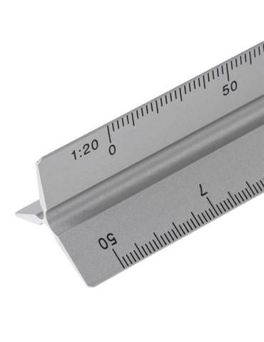 Règle triangulaire en aluminium de 30 cm Tavi Matières : aluminium Couleurs : argenté cadeau collaborateur premium