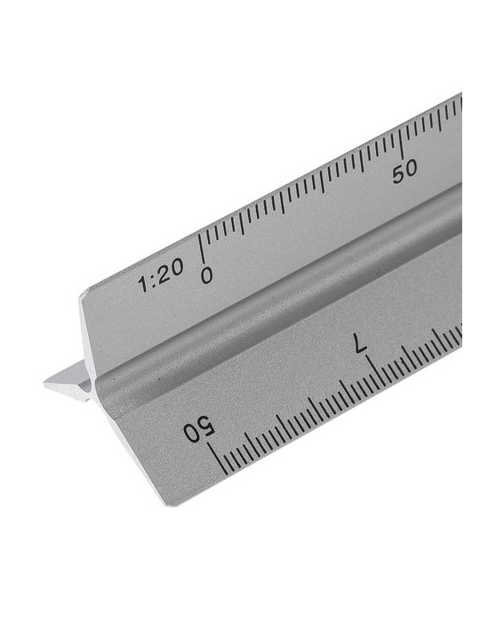 Règle triangulaire en aluminium de 30 cm Tavi Matières : aluminium Couleurs : argenté cadeau collaborateur premium
