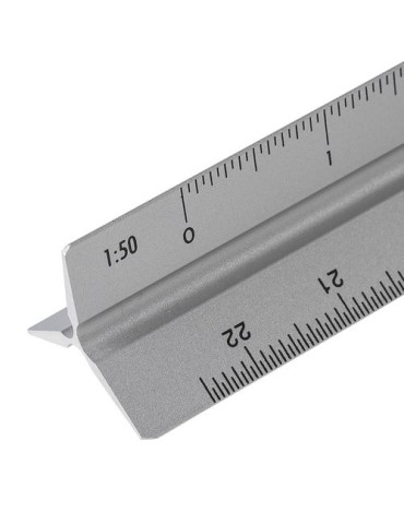 Règle triangulaire en aluminium de 30 cm Tavi Matières : aluminium Couleurs : argenté personnalisation rapide en France