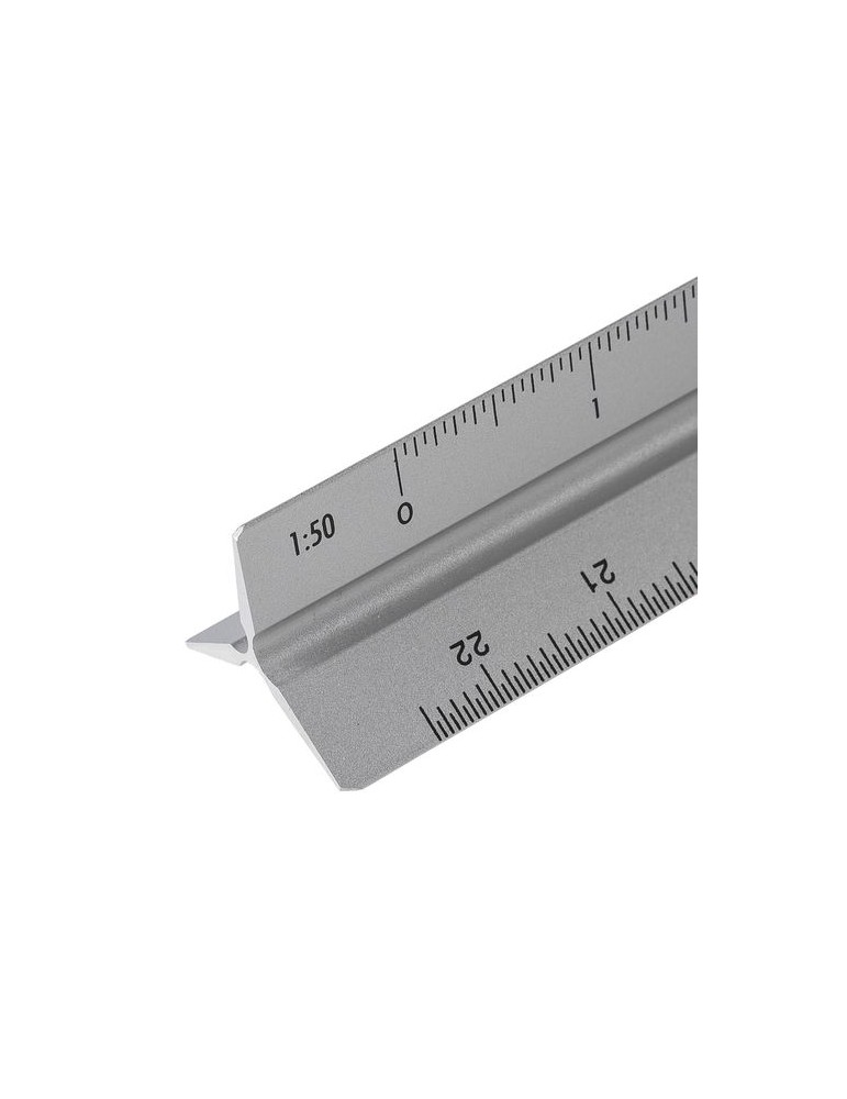 Règle triangulaire en aluminium de 30 cm Tavi Matières : aluminium Couleurs : argenté personnalisation rapide en France
