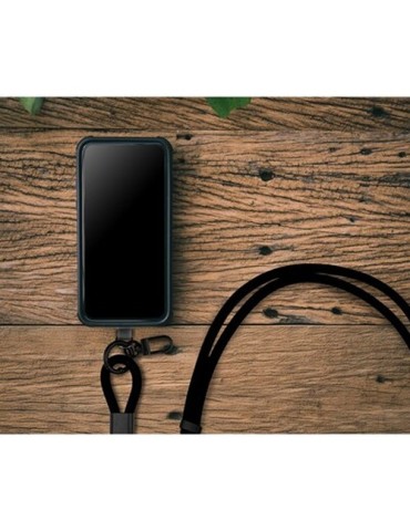 Lanière pour téléphone avec câble de transfert de données et de charge | Bassam Matières : nylon Couleurs : noir 2