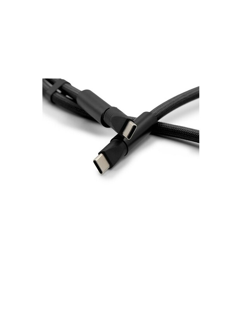 Lanière pour téléphone avec câble de transfert de données et de charge | Bassam Matières : nylon Couleurs : noir goodies publici