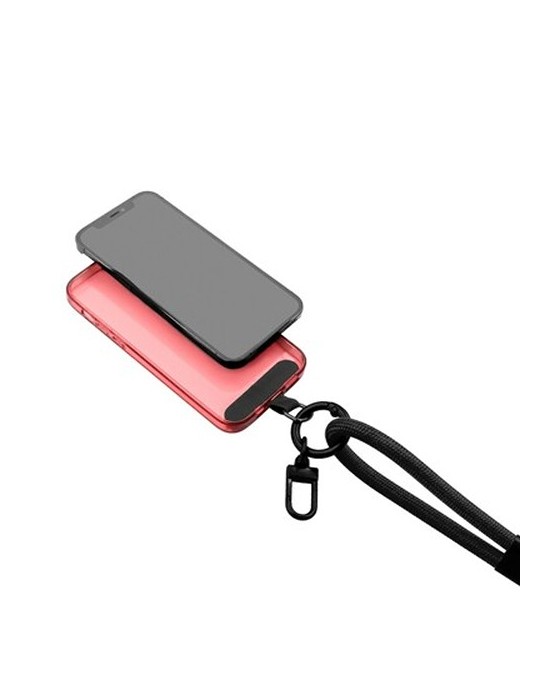 Lanière pour téléphone avec câble de transfert de données et de charge | Bassam Matières : nylon Couleurs : noir cadeau collabor