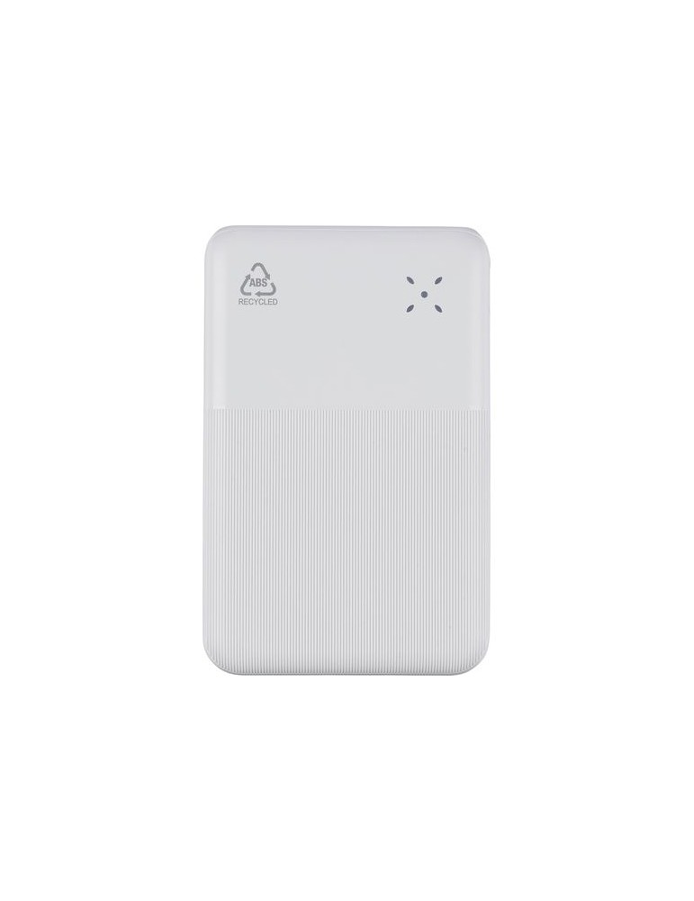 Power bank en ABS recyclé Rayen Matières : ABS recyclé Couleurs : blanc