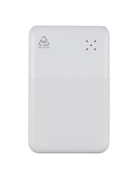 Power bank en ABS recyclé Rayen Matières : ABS recyclé Couleurs : blanc