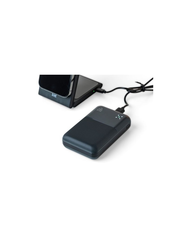 Power bank en ABS recyclé Rayen Matières : ABS recyclé Couleurs : blanc cadeau entreprise pas cher