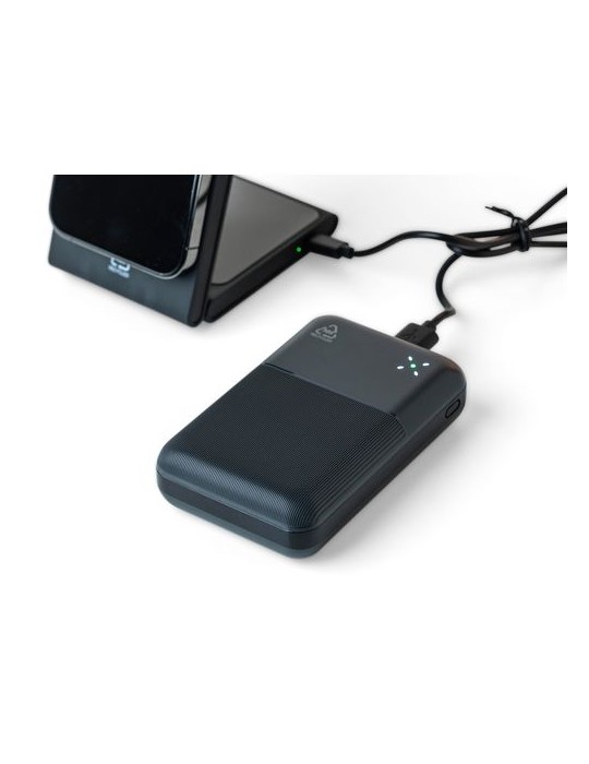 Power bank en ABS recyclé Rayen Matières : ABS recyclé Couleurs : blanc cadeau entreprise pas cher