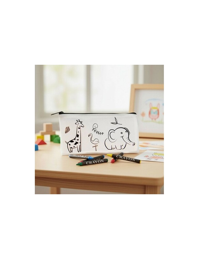 Trousse pour coloriage, crayons de couleur | Pika Matières : non tissé Couleurs : blanc cadeau entreprise pas cher