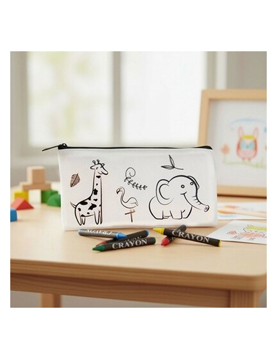 Trousse pour coloriage, crayons de couleur | Pika Matières : non tissé Couleurs : blanc cadeau entreprise pas cher