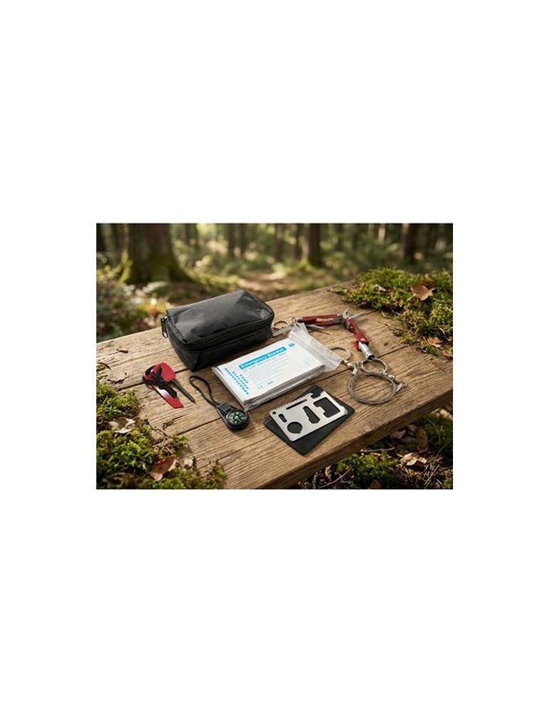 Kit de survie  Air Gifts | Lieze Matières : polyester Couleurs : noir impression logo haute qualité