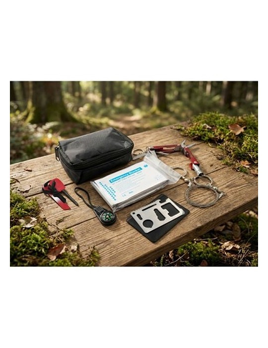 Kit de survie  Air Gifts | Lieze Matières : polyester Couleurs : noir impression logo haute qualité