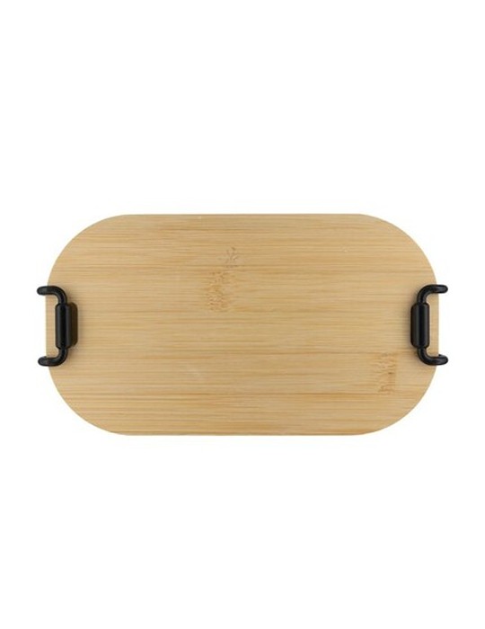 Boîte à lunch 900 ml | Loes Matières : bambou Couleurs : noir cadeau entreprise pas cher