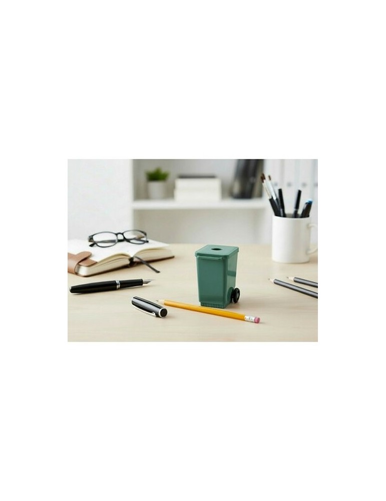Aiguiseur à crayons 'poubelle' | Cira Matières : plastique Couleurs : vert cadeau collaborateur premium