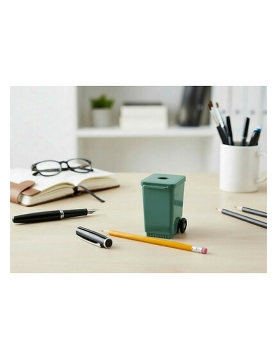 Aiguiseur à crayons 'poubelle' | Cira Matières : plastique Couleurs : vert cadeau collaborateur premium