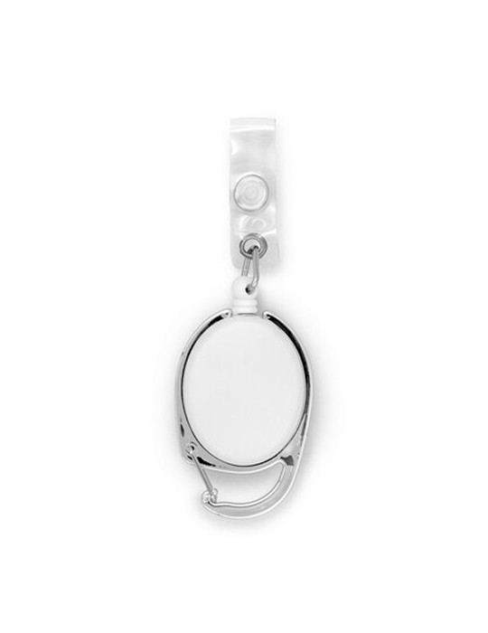 Porte-badge avec cordon rétractable 75 cm | Norellix Matières : ABS Couleurs : blanc marquage laser ultra précis