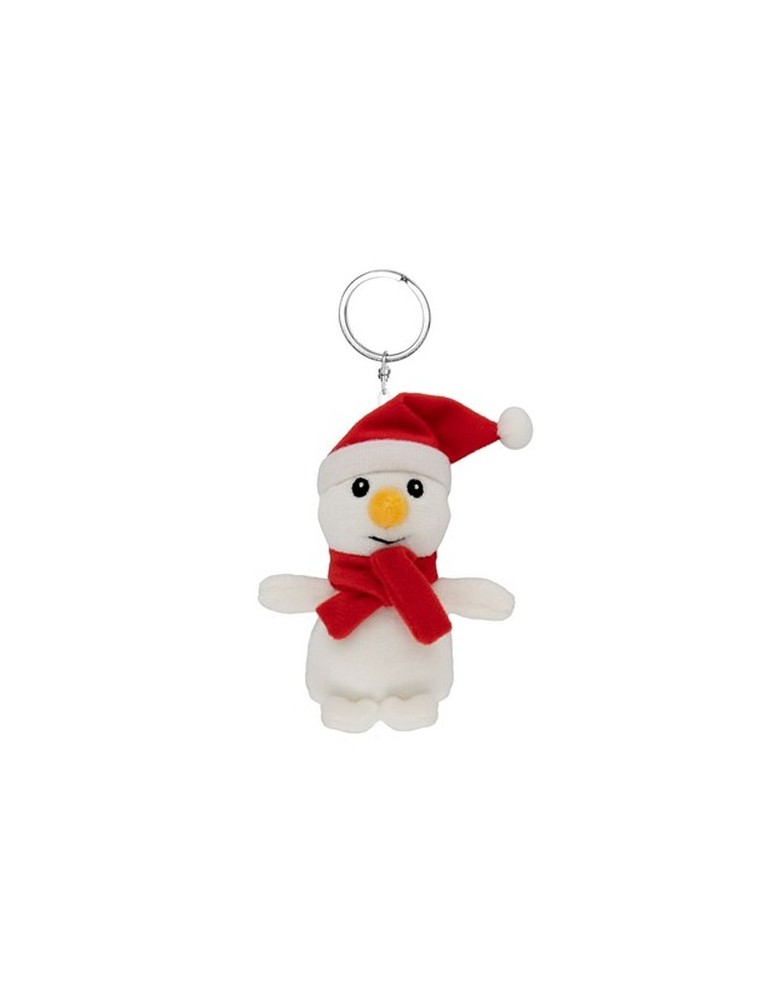 Bonhomme de neige en peluche, porte-clés | Anatols Couleurs : blanc personnalisable avec votre logo
