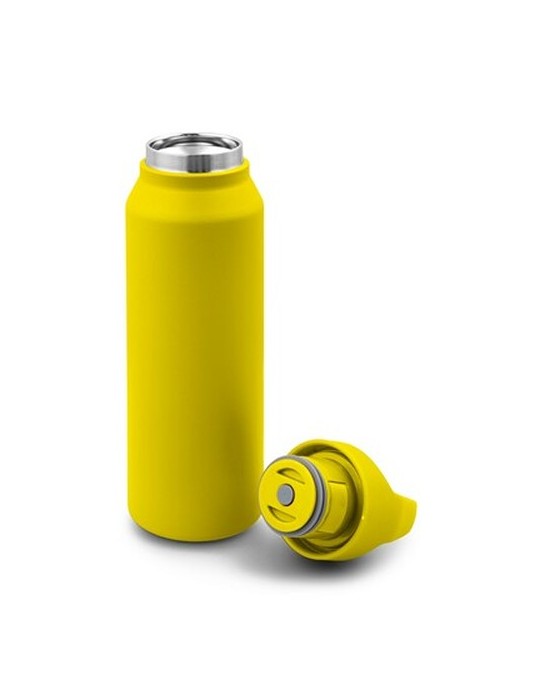 Bouteille de sport 530 ml Air Gifts | Almaide Matières : acier inoxydable Couleurs : jaune marquage couleur éclatante