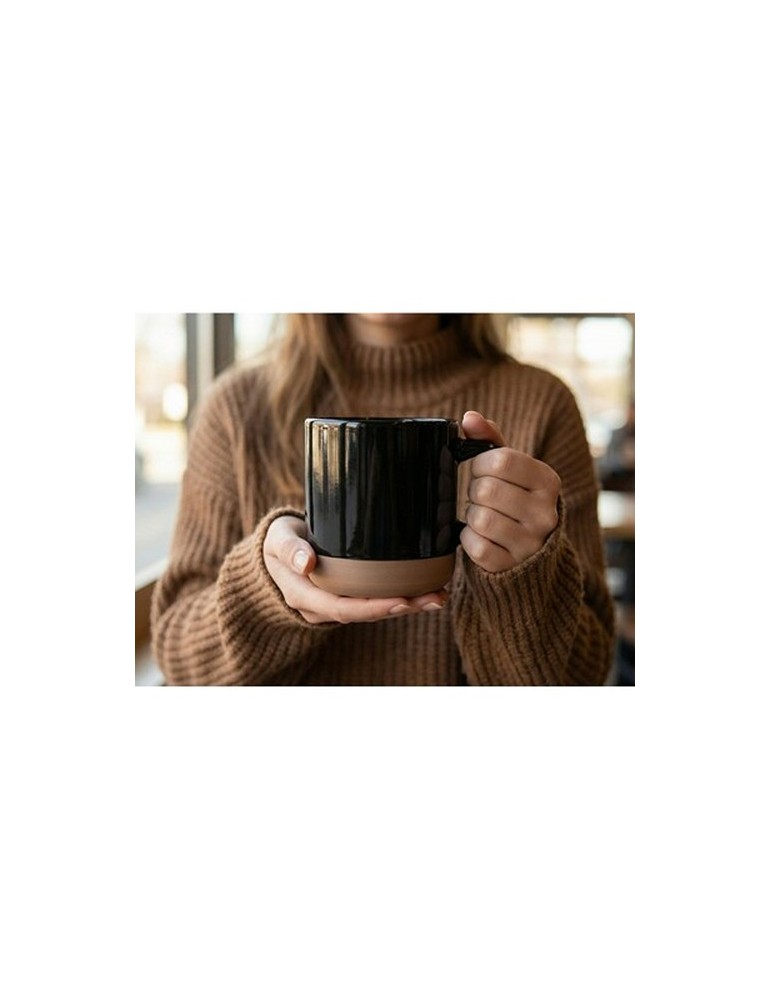 Mug en céramique 340 ml | Aato Matières : céramique Couleurs : noir marquage laser ultra précis