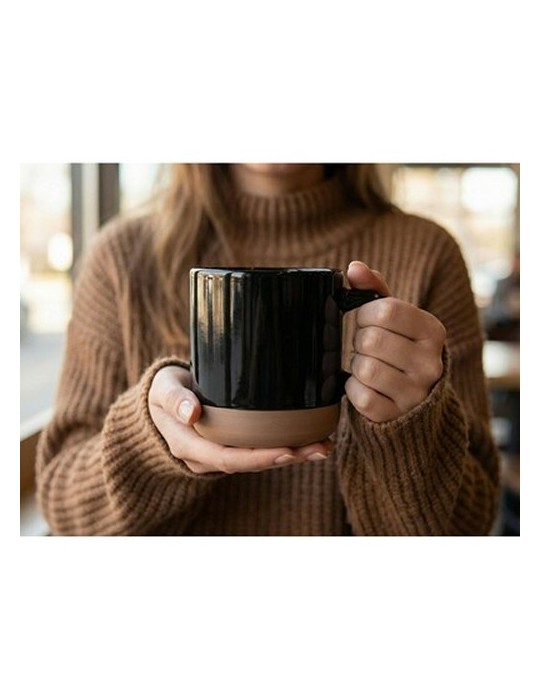 Mug en céramique 340 ml | Aato Matières : céramique Couleurs : noir marquage laser ultra précis