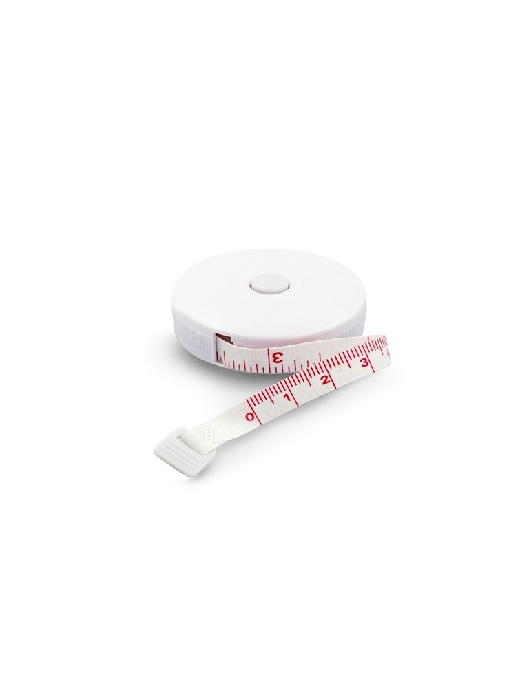 Porte-clés, mètre-ruban 1,5m | Coline Matières : ABS recyclé Couleurs : blanc