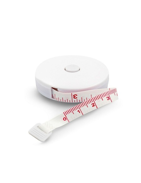 Porte-clés, mètre-ruban 1,5m | Coline Matières : ABS recyclé Couleurs : blanc