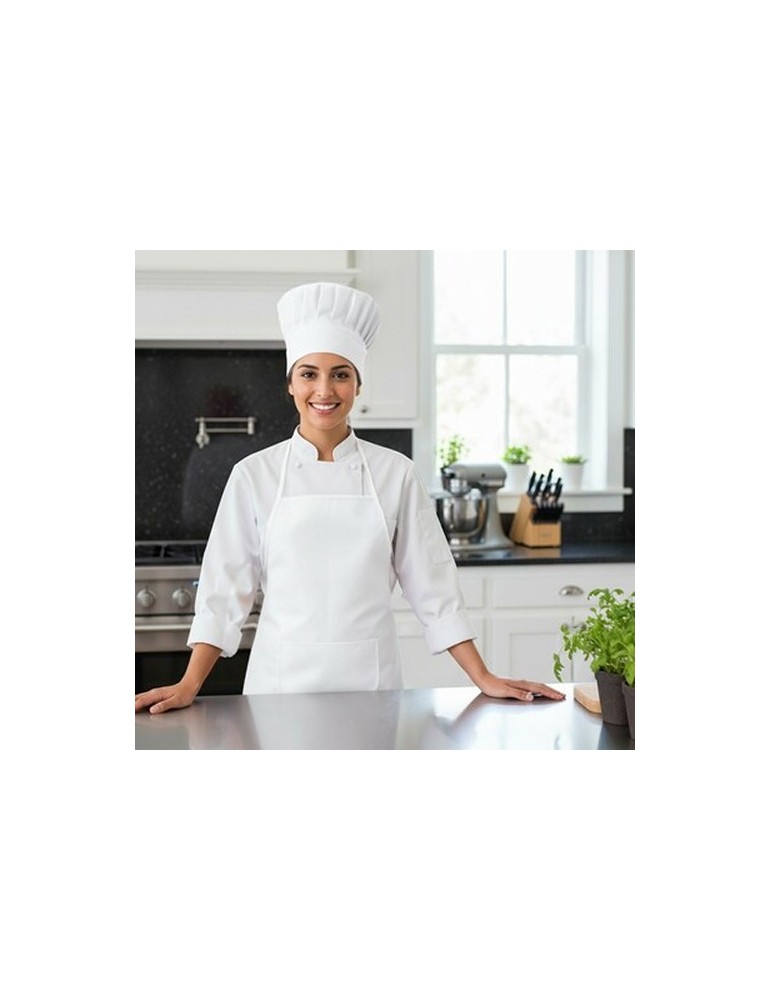 Set de cuisine, tablier de cuisine avec capuchon de cuisine, taille des enfants | Nedina Matières : non tissé Couleurs : blanc g